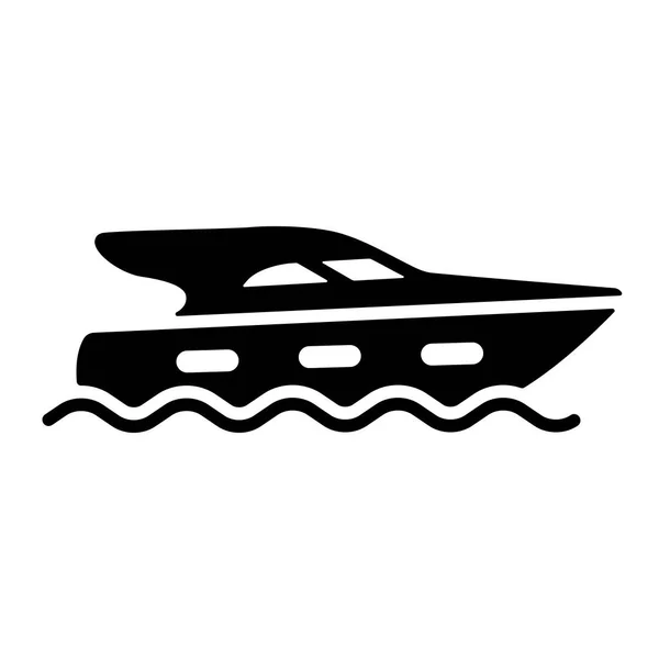 Croisière Yacht Moteur Plat Vecteur Glyphe Icône Symbole Graphique Pour — Image vectorielle