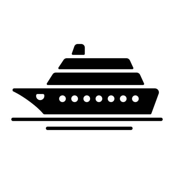 Kreuzfahrtschiff Flache Vektor Glyphen Symbol Grafik Symbol Für Reise Und — Stockvektor