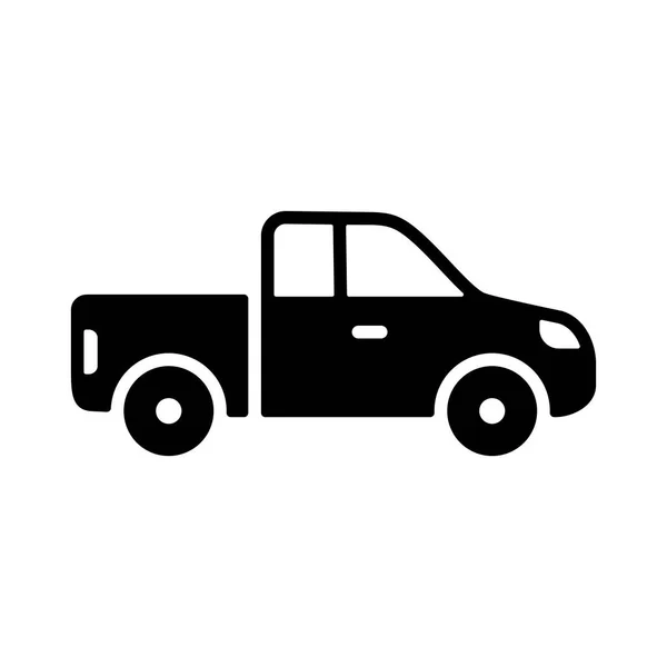 Camioneta Coche Plano Icono Glifo Vectorial Símbolo Gráfico Para Viajes — Vector de stock