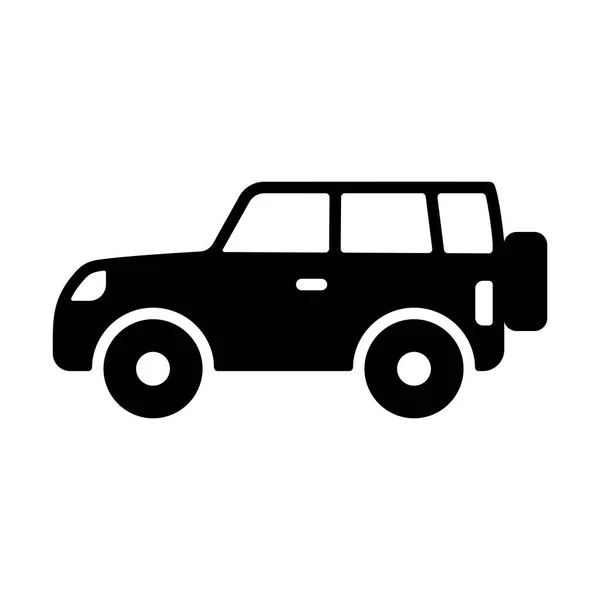 Suv Auto Vlakke Vector Glyph Pictogram Grafiek Symbool Voor Reizen — Stockvector