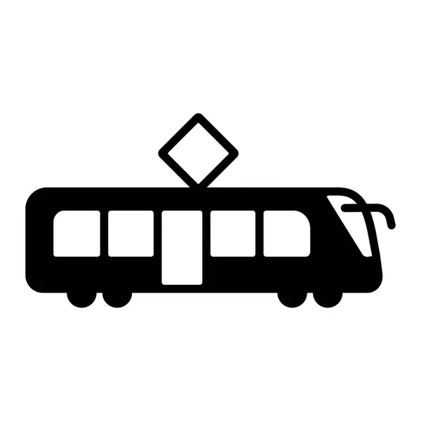 Міський Трамвай Плоский Векторний Гліф Значок Символ Графіку Веб Сайту — стоковий вектор