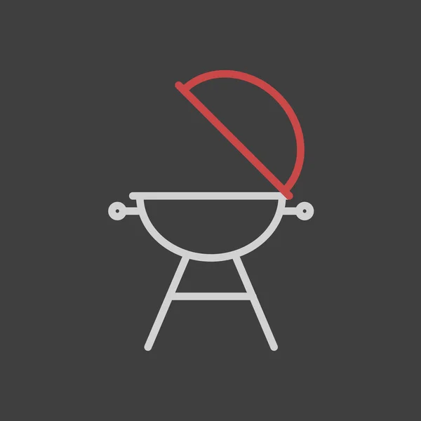 Grill Grill Grill Grillsütés Vektor Ikon Sötét Háttérrel Grafikus Szimbólum — Stock Vector