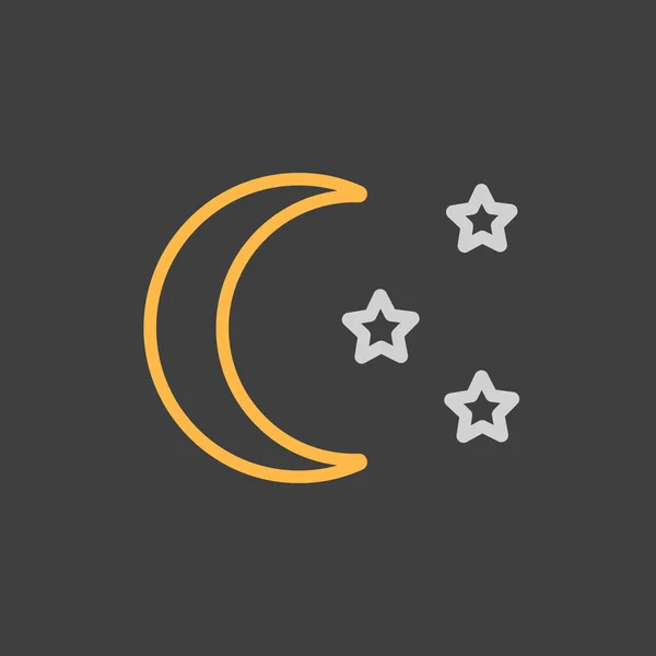 黑暗背景下的月亮和恒星矢量图标 露营和远足标志 旅行和旅游网站和应用程序设计 应用程序 用户界面的图形符号 — 图库矢量图片