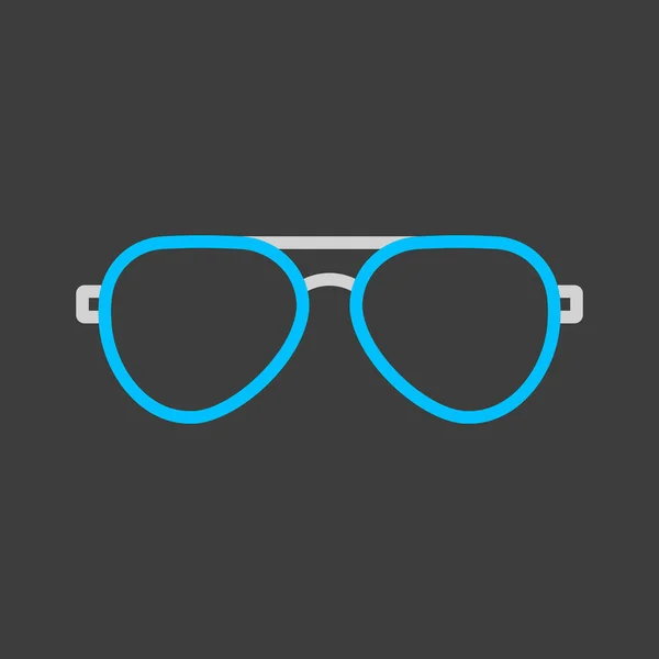 Ikona Plochého Vektoru Slunečních Brýlí Tmavém Pozadí Letní Znamení Grafický — Stockový vektor