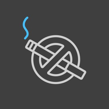 Karanlık arka planda sigara içme işareti simgesi yok. Web sitesi ve uygulama tasarımı için grafik sembolü, logo, uygulama, UI