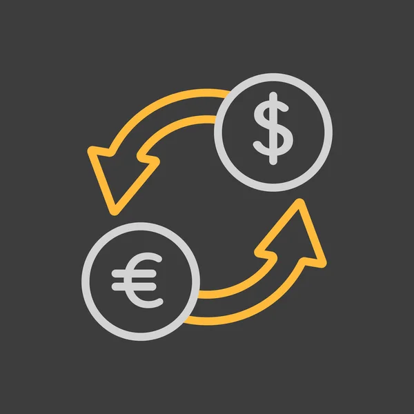 Icône Vectorielle Plat Change Sur Fond Sombre Symbole Graphique Pour — Image vectorielle