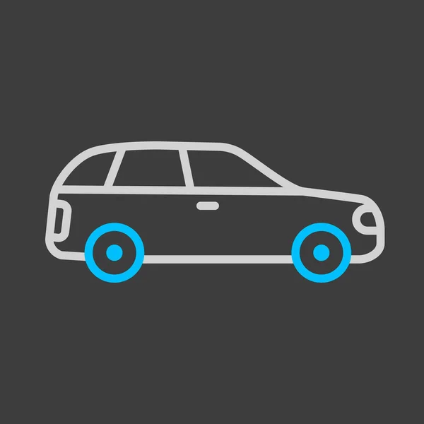 Station Wagon Flat Vector Icon Dark Background Graph Symbol Travel — Stock Vector