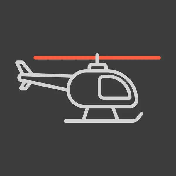 Вертолет Плоский Векторный Значок Темном Фоне Графический Символ Путешествий Туризма — стоковый вектор