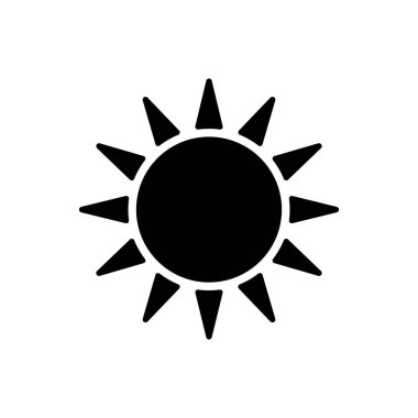 Güneş vektör simgesi. Hava durumu. Seyahat ve turizm web sitesi ve uygulama tasarımı, logo, uygulama, UI için grafik sembolü