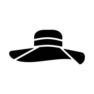 Kadın yaz şapkası vektör simgesi. Kız plaj şapkası. Yaz tabelası. Seyahat ve turizm web sitesi ve uygulama tasarımı, logo, uygulama, UI için grafik sembolü