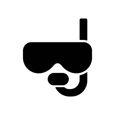 Şnorkel vektör sembol ile dalış maskesi. Yaz tabelası. Seyahat ve turizm web sitesi ve uygulama tasarımı, logo, uygulama, UI için grafik sembolü