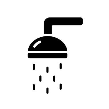 Plaj duşu düz vektör sembolü. Yaz tabelası. Seyahat ve turizm web sitesi ve uygulama tasarımı, logo, uygulama, UI için grafik sembolü