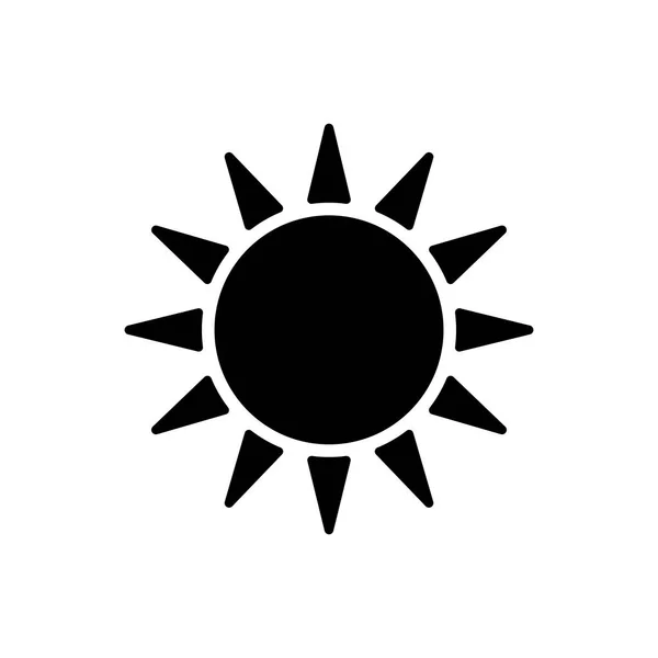 Ikona Vektorového Glyfu Slunce Značka Počasí Grafický Symbol Pro Cestování — Stockový vektor