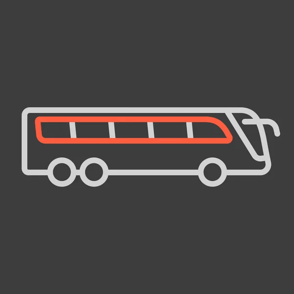 Reisebus Flaches Vektorsymbol Auf Dunklem Hintergrund Grafik Symbol Für Reise — Stockvektor
