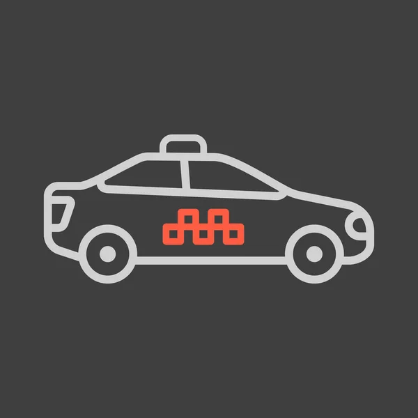 Taxi Auto Plochý Vektor Ikona Tmavém Pozadí Grafický Symbol Pro — Stockový vektor