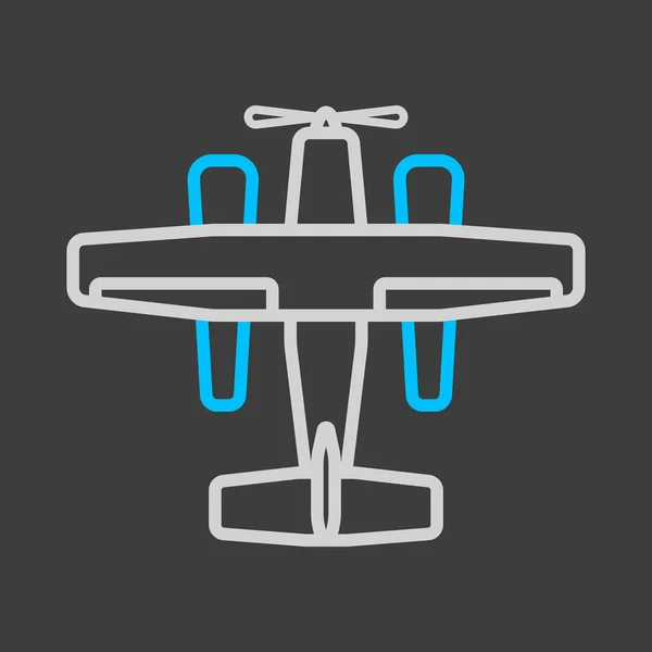 Mały Wodnosamolot Płazów Płaska Ikona Wektora Ciemnym Tle Symbol Graficzny — Wektor stockowy