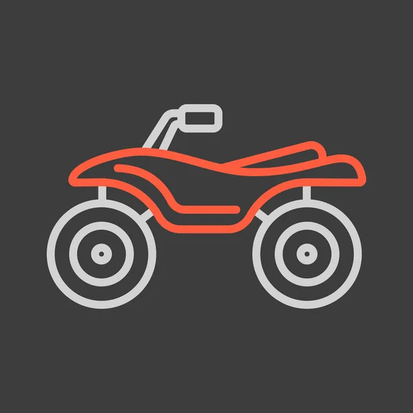 Atv Fahrer Quad Fahrrad Flache Vektor Symbol Auf Dunklem Hintergrund — Stockvektor