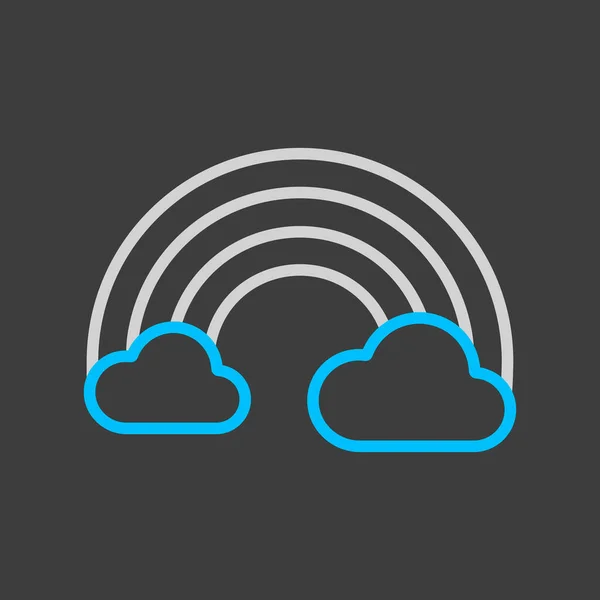 Значок Радуга Вектор Облаков Темном Фоне Метеорологический Знак Графический Символ — стоковый вектор