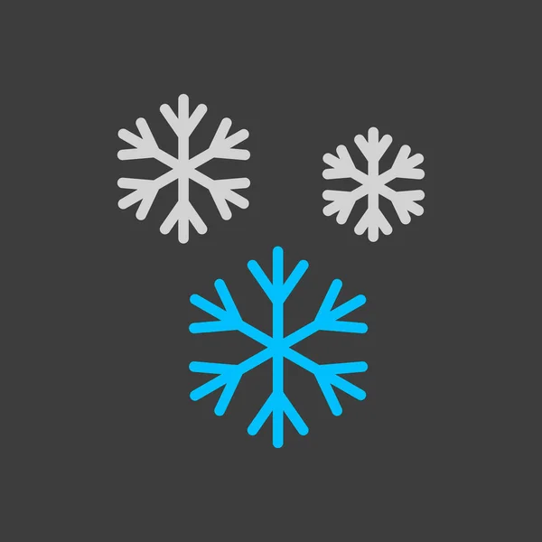Copos Nieve Icono Vector Sobre Fondo Oscuro Signo Meteorología Símbolo — Vector de stock