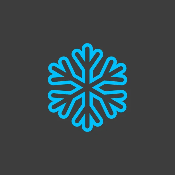 Значок Вектора Снежинки Темном Фоне Метеорологический Знак Графический Символ Путешествий — стоковый вектор