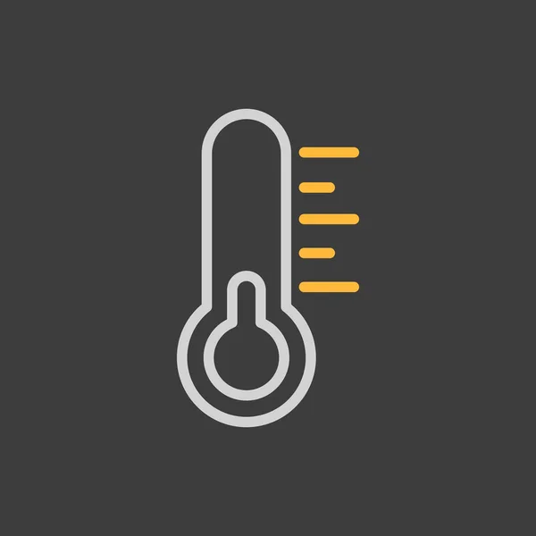 Termometer Vektor Ikon Mörk Bakgrund Meteorologiska Tecken Diagram Symbol För — Stock vektor