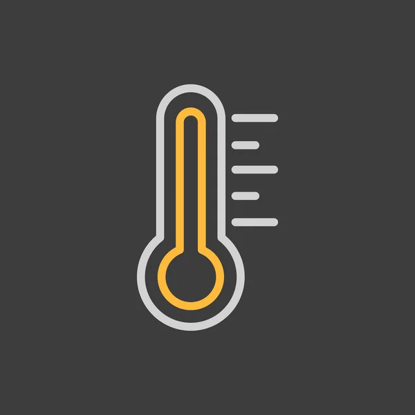 Термометр Тепла Горячий Вектор Значок Темном Фоне Метеорологический Знак Графический — стоковый вектор