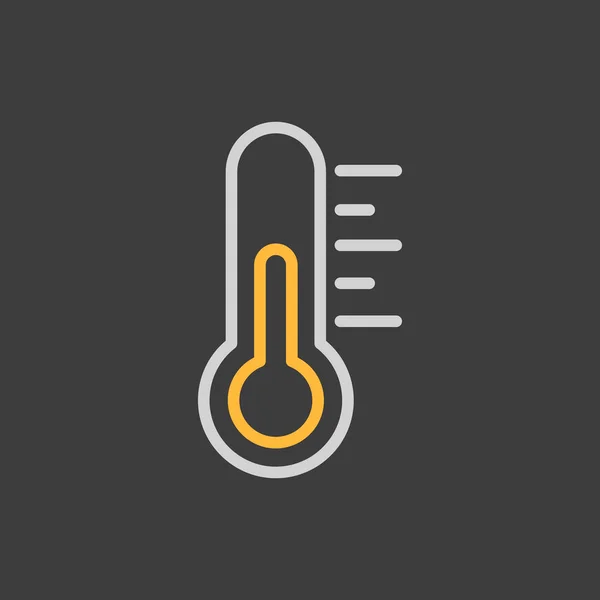 Thermomètre Icône Vecteur Chaleur Sur Fond Sombre Signe Météorologique Symbole — Image vectorielle