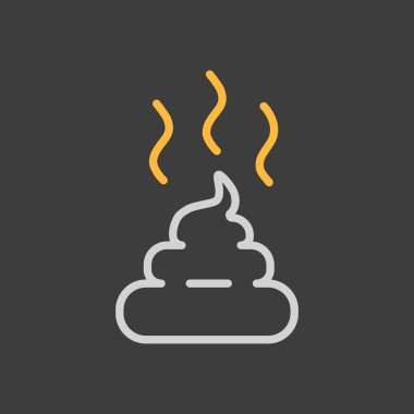 Karanlık arka planda kaka vektör simgesi yığını. Evcil hayvan işareti. Evcil hayvan ve veteriner web sitesi ve uygulama tasarımı, logo, uygulama, UI için grafik sembolü