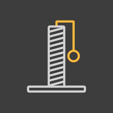 Koyu arkaplanda kedi pençesi nokta vektör simgesi. Evcil hayvan işareti. Evcil hayvan ve veteriner web sitesi ve uygulama tasarımı, logo, uygulama, UI için grafik sembolü