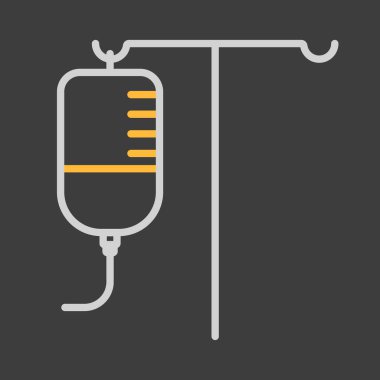 Koyu arkaplanda IV vektör simgesi var. İlaç ve sağlık sigortası, tıbbi destek işareti. Tıbbi web sitesi ve uygulama tasarımı için grafik sembolü, logo, uygulama, UI