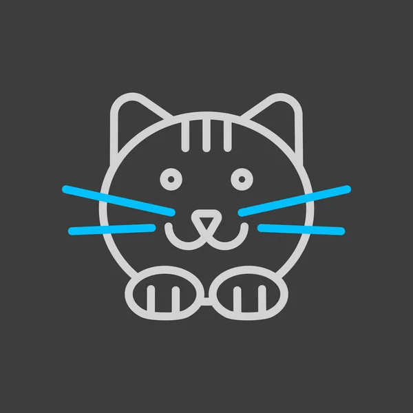 Icône Vectorielle Chat Sur Fond Sombre Pet Animal Signe Symbole — Image vectorielle