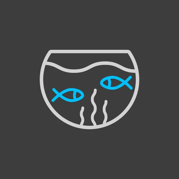 Fish Aquarium Vector Icon Dark Background Pet Animal Sign Graph Royalty Free Stock Illustrations