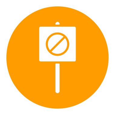 Pankart, büyük işaret, pankart, kart vektörü beyaz sembol. Gösteri, protesto, grev, devrim. Web sitenizin tasarımı için grafik sembolü, logo, uygulama, UI