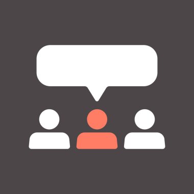 Metin baloncukları vektör sembolü olan bir sürü insan. Gösteri, protesto, grev, devrim. Web sitenizin tasarımı için grafik sembolü, logo, uygulama, UI