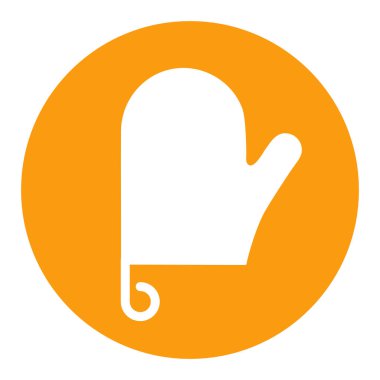 Mutfak koruyucu eldiven vektör beyaz simgesini kapat. Yemek pişirme web sitesi tasarımı, logo, uygulama, UI için grafik sembolü