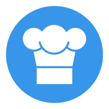 Şef Mutfak Başlığı Vektörü Beyaz Kabartma simgesi. Yemek pişirme web sitesi tasarımı, logo, uygulama, UI için grafik sembolü