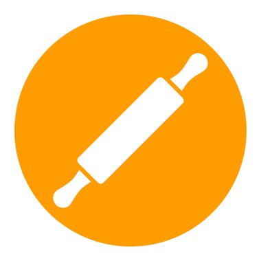 Tahta merdane pim pompası vektör beyaz glyph simgesi. Mutfak aletleri. Yemek pişirme web sitesi tasarımı, logo, uygulama, UI için grafik sembolü