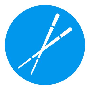 Çin yemek çubukları, pirzola çubukları vektör beyaz sembol. Mutfak aletleri. Yemek pişirme web sitesi tasarımı, logo, uygulama, UI için grafik sembolü
