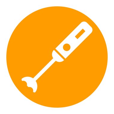 El blender vektörü beyaz kabartma simgesi. Elektrikli mutfak aletleri. Yemek pişirme web sitesi tasarımı, logo, uygulama, UI için grafik sembolü