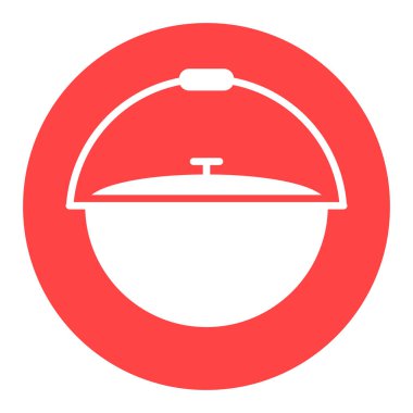 Metal vektör beyaz glyph ikonundan kamp kazanı. Mutfak aletleri. Yemek pişirme web sitesi tasarımı, logo, uygulama, UI için grafik sembolü