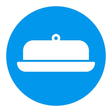 Tereyağı kabı vektörü beyaz kabartma simgesi. Mutfak aletleri. Yemek pişirme web sitesi tasarımı, logo, uygulama, UI için grafik sembolü