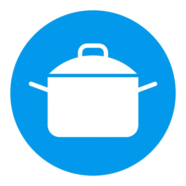 Saucepan White Glyph Icon Cooking Pot Pan Sign Graph Symbol — Stock Vector