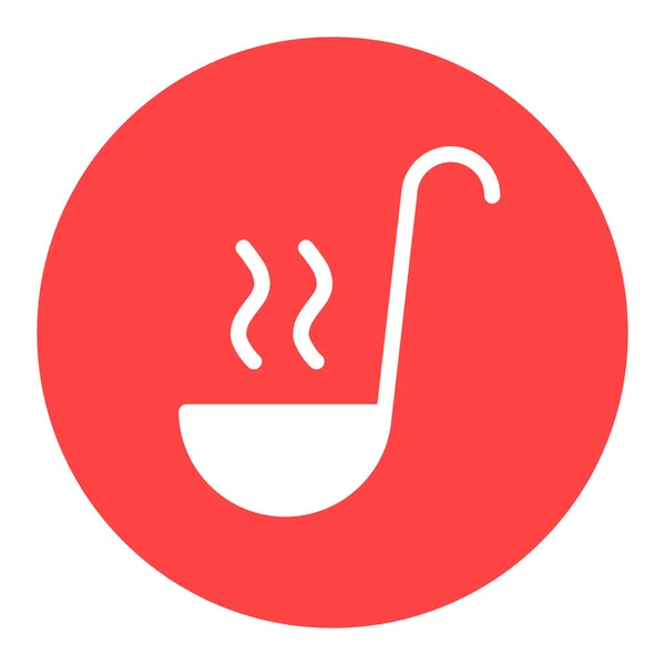 汤勺矢量白色象形文字 厨房用具 烹饪网站设计 应用程序 用户界面的图形符号 — 图库矢量图片