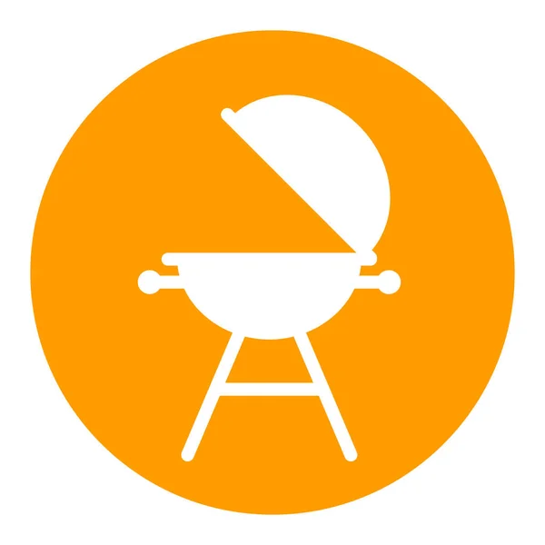 Grill Barbecue Cuisinière Vecteur Glyphe Blanc Icône Symbole Graphique Pour — Image vectorielle