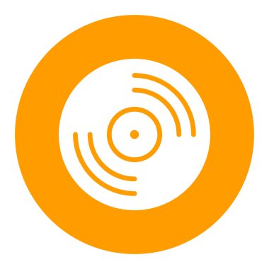 Vinil kayıt, lp plak vektör beyaz glyph simgesi. Müzik işareti. Müzik ve ses web sitesi için grafik sembolü ve uygulama tasarımı, logo, uygulama, UI