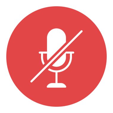 Mikrofon, mikrofon, sessiz vektör, beyaz sembol. Müzik işareti. Müzik ve ses web sitesi için grafik sembolü ve uygulama tasarımı, logo, uygulama, UI