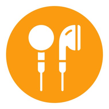 Kulaklık vektörü düz beyaz simge simgesi. Müzik ve ses web sitesi için grafik sembolü ve uygulama tasarımı, logo, uygulama, UI
