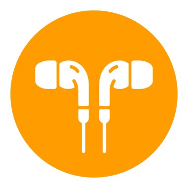 Kulaklık vektörü düz beyaz simge simgesi. Müzik işareti. Müzik ve ses web sitesi için grafik sembolü ve uygulama tasarımı, logo, uygulama, UI
