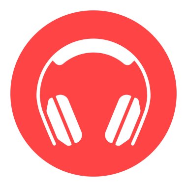 Kulaklıklar beyaz sembol vektörü. Müzik ve ses web sitesi için grafik sembolü ve uygulama tasarımı, logo, uygulama, UI