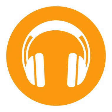 Kulaklık vektörü beyaz kabartma simgesi. Müzik işareti. Müzik ve ses web sitesi için grafik sembolü ve uygulama tasarımı, logo, uygulama, UI